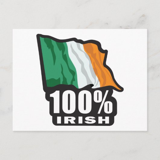 100% Ierse vlag/vlag Ierland Briefkaart (Voorkant)