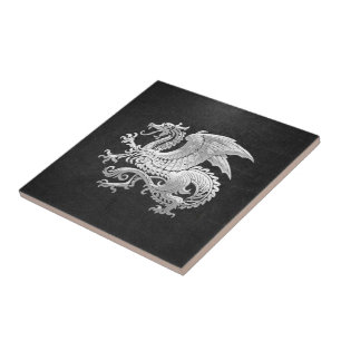 [100] IJslandse draak, Landvætir [Silver] Tegeltje