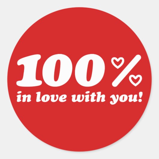 100% in liefde met jou ronde sticker (Voorkant)