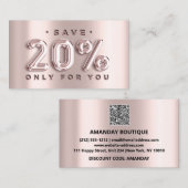 100 INSERT QRCODE 20%OFF Custom Logo Roos Blush Visitekaartje (Voorkant / Achterkant)