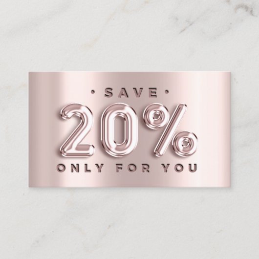 100 INSERT QRCODE 20%OFF Custom Logo Roos Blush Visitekaartje (Voorkant)