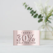 100 INSERT QRCODE 30%OFF Custom Logo Roos Blush Visitekaartje (Staand voorkant)