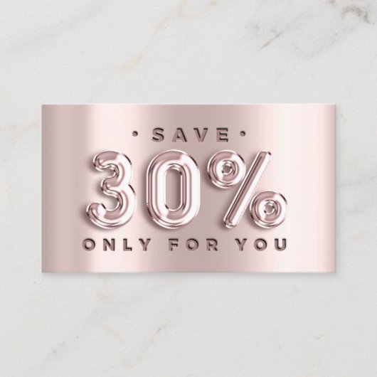 100 INSERT QRCODE 30%OFF Custom Logo Roos Blush Visitekaartje (Voorkant)