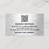 100 INSERT QRCODE 30%OFF Logo PurpleSilver Balloon Visitekaartje (Achterkant)