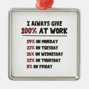 100% inspanningen op het werk metalen ornament