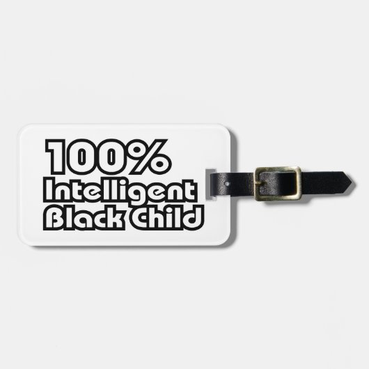 100% intelligent zwart kind bagagelabel (Voorkant horizontaal)