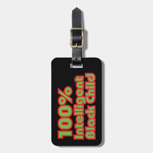 100% intelligent zwart kind bagagelabel (Voorkant verticaal)