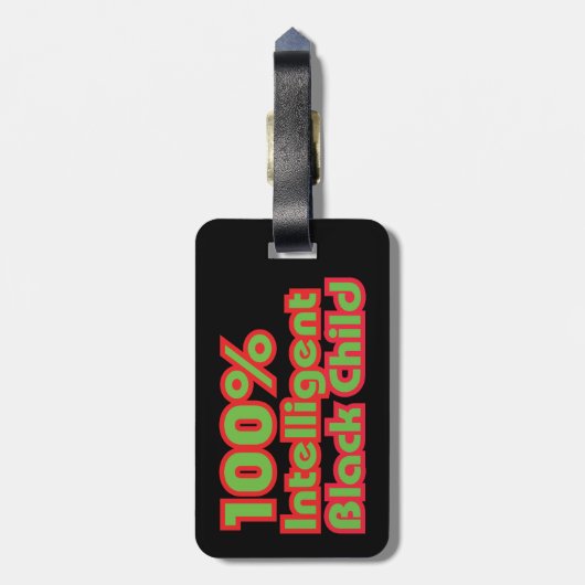 100% intelligent zwart kind bagagelabel (Achterkant verticaal)