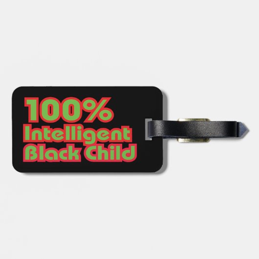 100% intelligent zwart kind bagagelabel (Achterkant horizontaal)