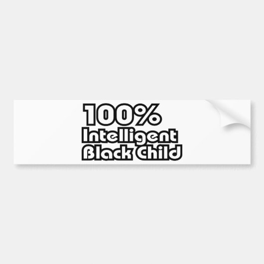 100% intelligent zwart kind bumpersticker (Voorkant)