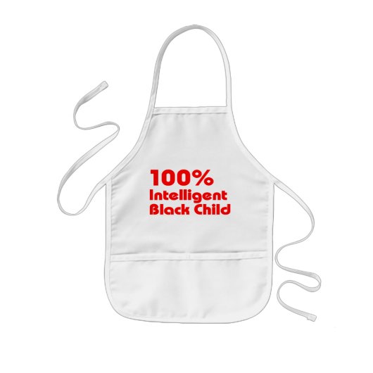 100% intelligent zwart kind kinder schort (Voorkant)