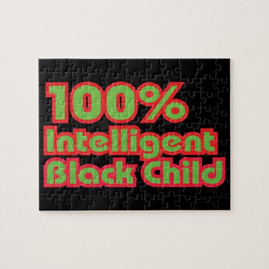 100% intelligent zwart kind legpuzzel (Horizontaal)