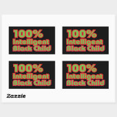 100% intelligent zwart kind rechthoekige sticker (Vel)