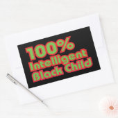 100% intelligent zwart kind rechthoekige sticker (Envelop)