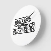 100% intelligent zwart kind ronde klok (Hoek)