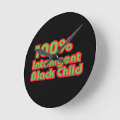 100% intelligent zwart kind ronde klok (Hoek)