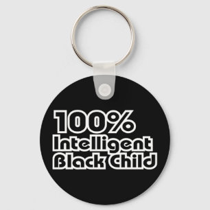 100% intelligent zwart kind sleutelhanger