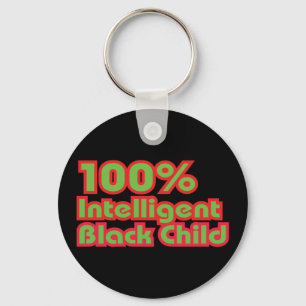 100% intelligent zwart kind sleutelhanger