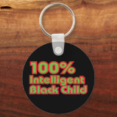 100% intelligent zwart kind sleutelhanger (Voorkant)