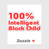 100% intelligent zwart kind sticker (Vel)