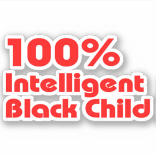 100% intelligent zwart kind sticker