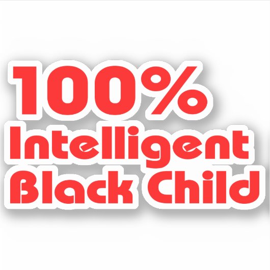 100% intelligent zwart kind sticker (Voorkant)