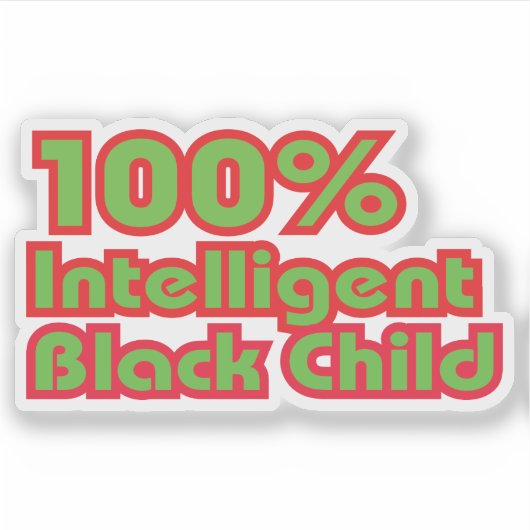 100% intelligent zwart kind sticker (Voorkant)