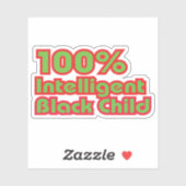 100% intelligent zwart kind sticker (Vel)