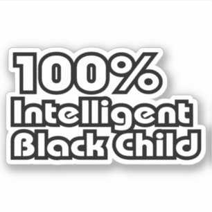 100% intelligent zwart kind sticker
