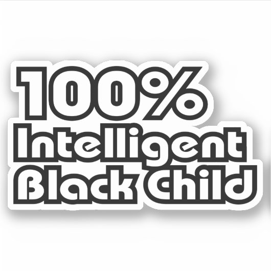 100% intelligent zwart kind sticker (Voorkant)