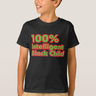 100% intelligent zwart kind t-shirt