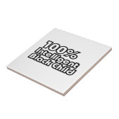 100% intelligent zwart kind tegeltje (Zijkant)