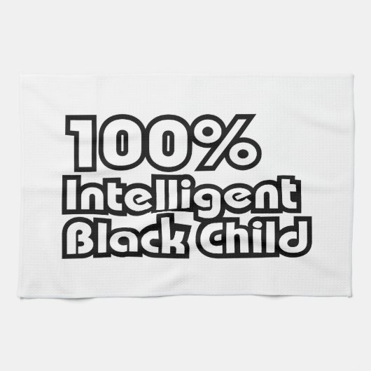 100% intelligent zwart kind theedoek (Horizontaal)