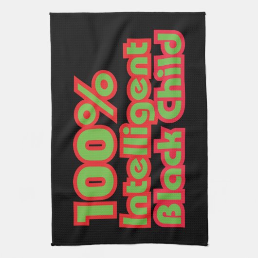 100% intelligent zwart kind theedoek (Verticaal)