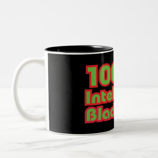 100% intelligent zwart kind tweekleurige koffiemok (Links)