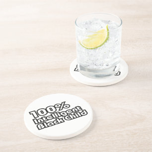 100% intelligent zwart kind zandsteen onderzetter