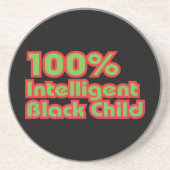 100% intelligent zwart kind zandsteen onderzetter (Voorkant)