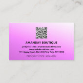 100 INVOEGSEL QR-CODE 50%OFF DISCOUNT LOGO PINKY VISITEKAARTJE (Achterkant)