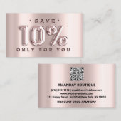 100 INVOEGSEL QRCODE 10%OFF Aangepast Logo Blush Visitekaartje (Voorkant / Achterkant)
