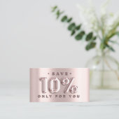 100 INVOEGSEL QRCODE 10%OFF Aangepast Logo Blush Visitekaartje (Staand voorkant)