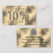 100 INVOEGSEL QRCODE 10%OFF Aangepast Logo goudgla Visitekaartje (Voorkant / Achterkant)