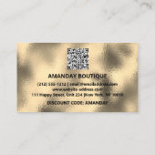 100 INVOEGSEL QRCODE 10%OFF Aangepast Logo goudgla Visitekaartje (Achterkant)