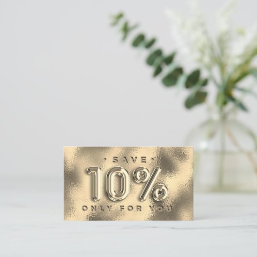 100 INVOEGSEL QRCODE 10%OFF Aangepast Logo goudgla Visitekaartje (Staand voorkant)