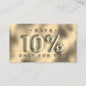100 INVOEGSEL QRCODE 10%OFF Aangepast Logo goudgla Visitekaartje (Voorkant)