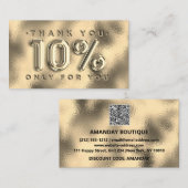 100 INVOEGSEL QRCODE 10%OFF Logo Gold Dank u Visitekaartje (Voorkant / Achterkant)