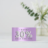 100 INVOEGSEL QRCODE 30%OFF aangepaste lavender Lo Visitekaartje (Staand voorkant)