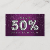 100 INVOEGSEL QRCODE 50%OFF Aangepast Logo Paars S Visitekaartje (Voorkant)