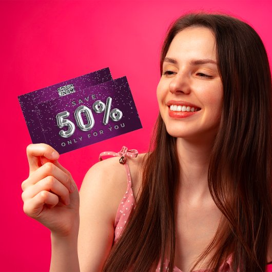 100 INVOEGSEL QRCODE 50%OFF Aangepast Logo Paars S Visitekaartje