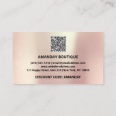100 INVOEGSEL QRCODE 50%OFF Aangepast Roos Roze Visitekaartje (Achterkant)