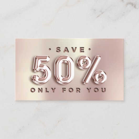 100 INVOEGSEL QRCODE 50%OFF Aangepast Roos Roze Visitekaartje (Voorkant)